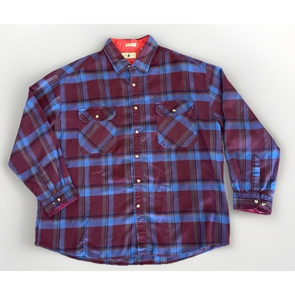 Northwest Territory Flannel Shirt-Men's 2XL Red & Blue Plaid-Vintage